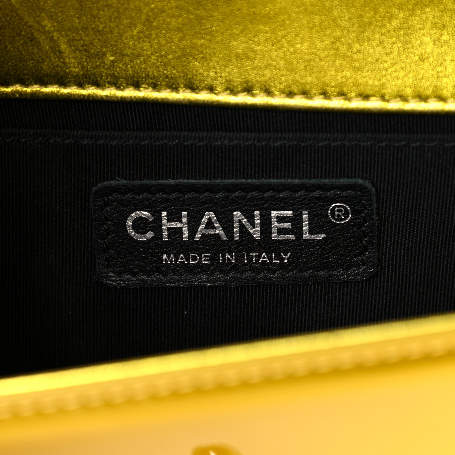 Chanel Metallic Patent Calfskin Quilted Small Boy Flap Yellow 5 of 11