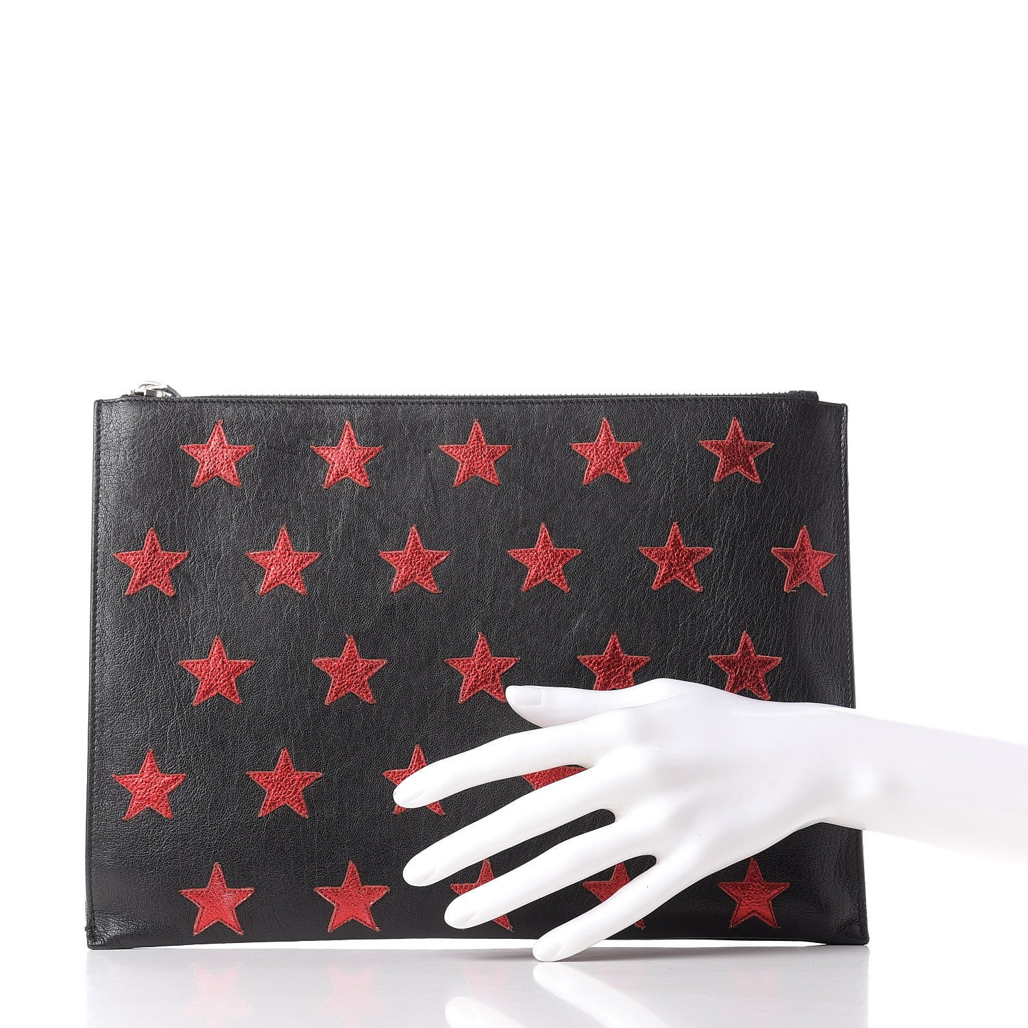 Saint Laurent Calfskin Star Rider iPad Pouch Black 2 of 10