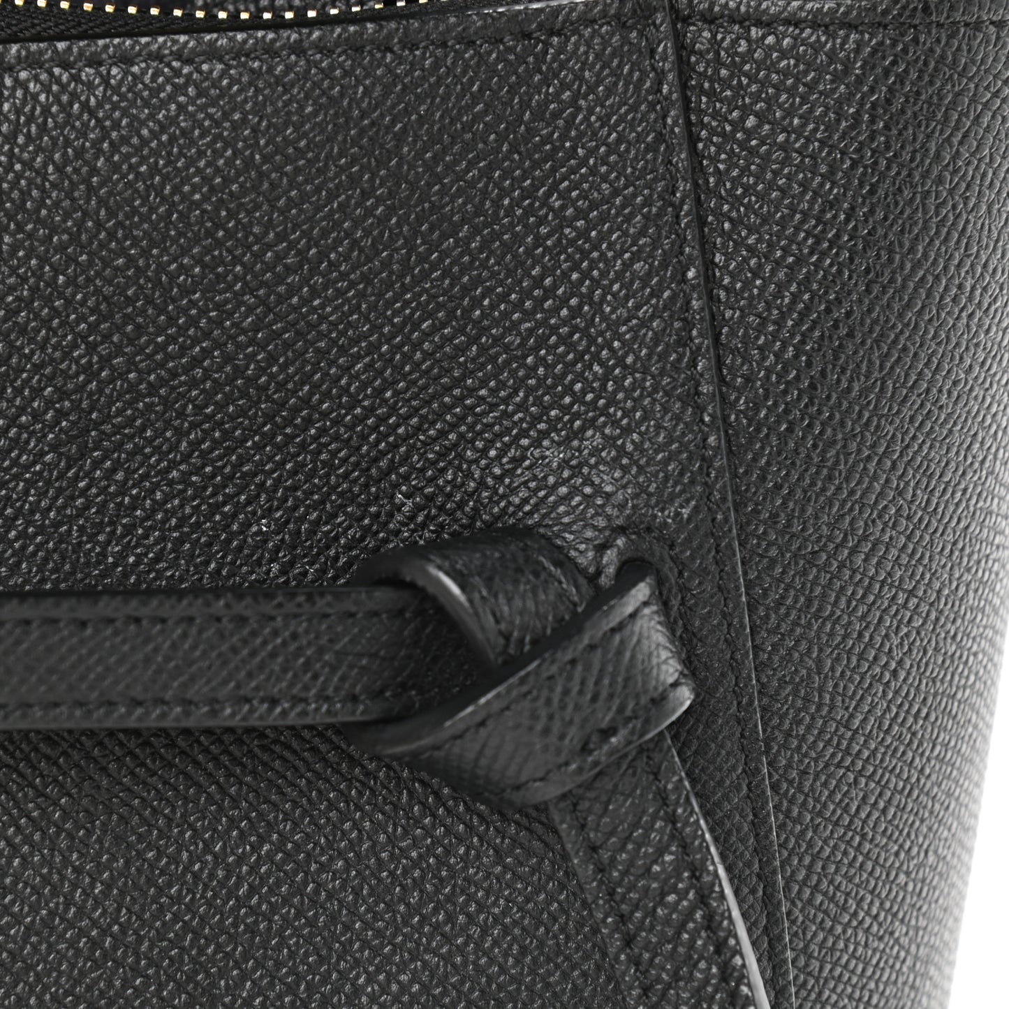Grained Calfskin Micro Belt Bag Black