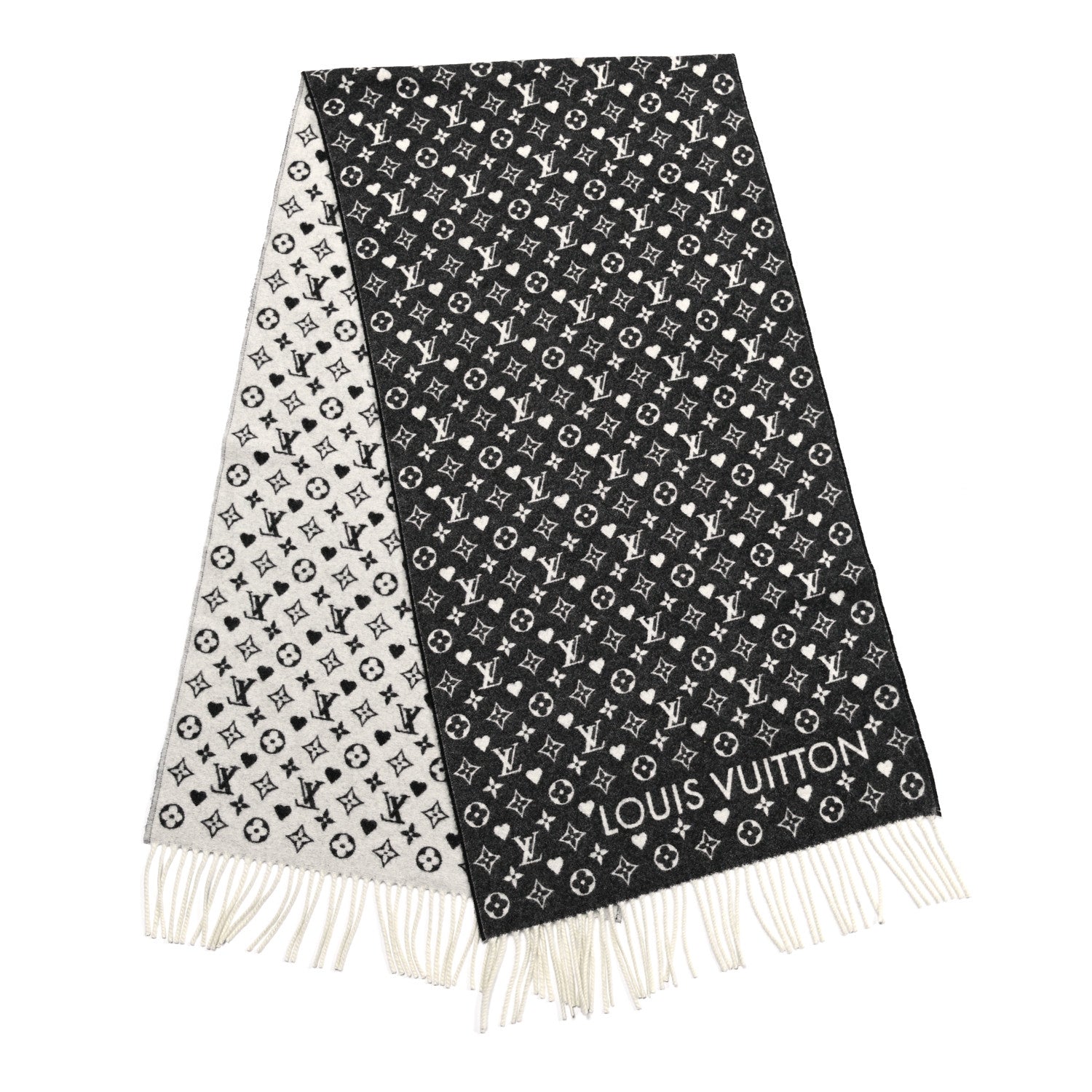 Louis Vuitton Cashmere Monogram Game On Scarf Black 2 of 3