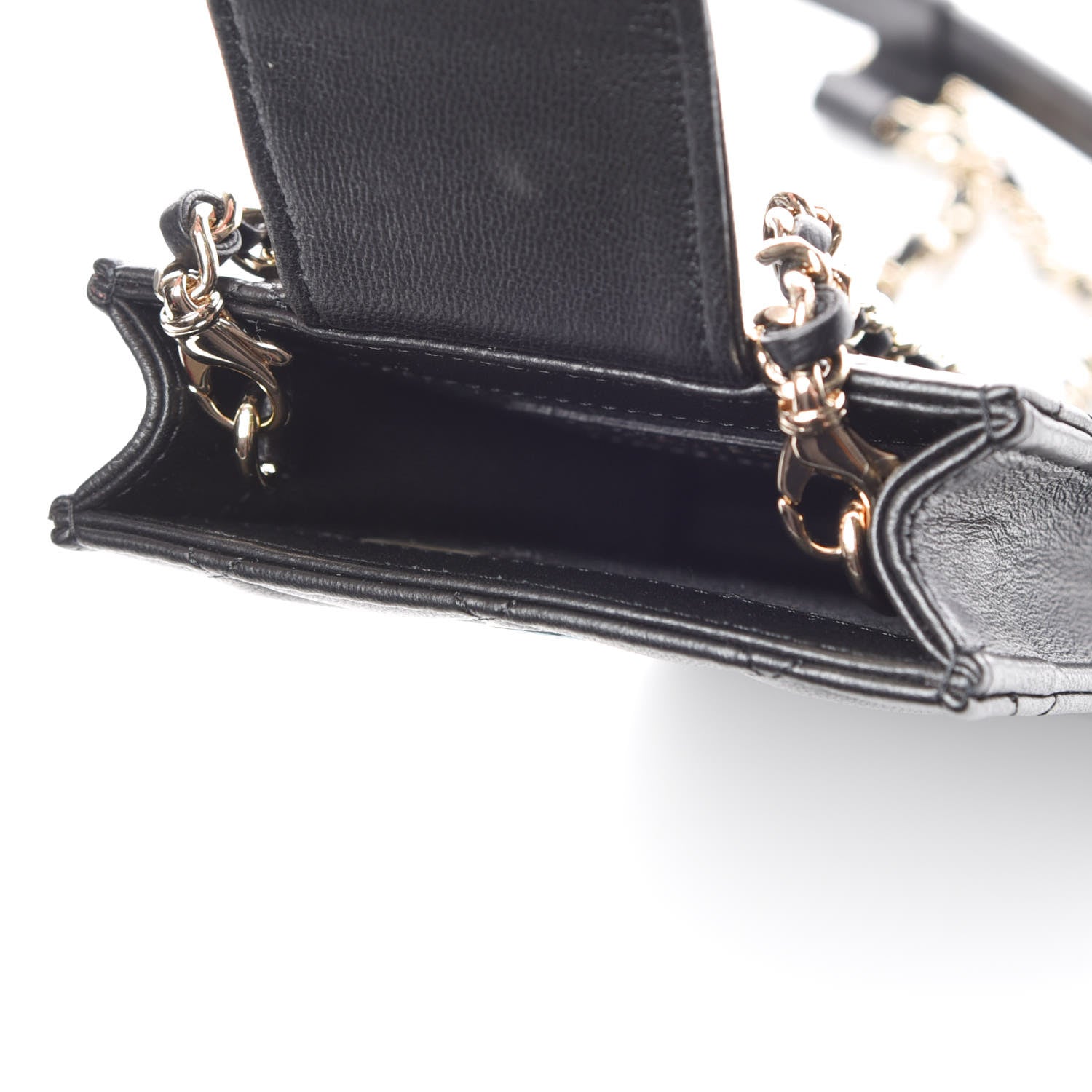 Chanel Lambskin Quilted CC Phone Holder Black 9 of 12
