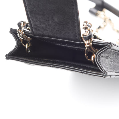 Chanel Lambskin Quilted CC Phone Holder Black 9 of 12