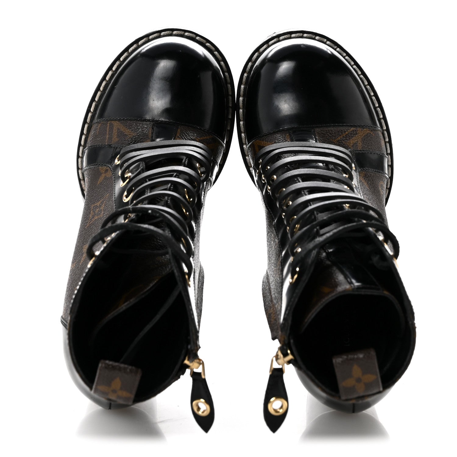 Louis Vuitton Patent Calfskin Monogram Star Trail Ankle Boots 36 Black 2 of 10