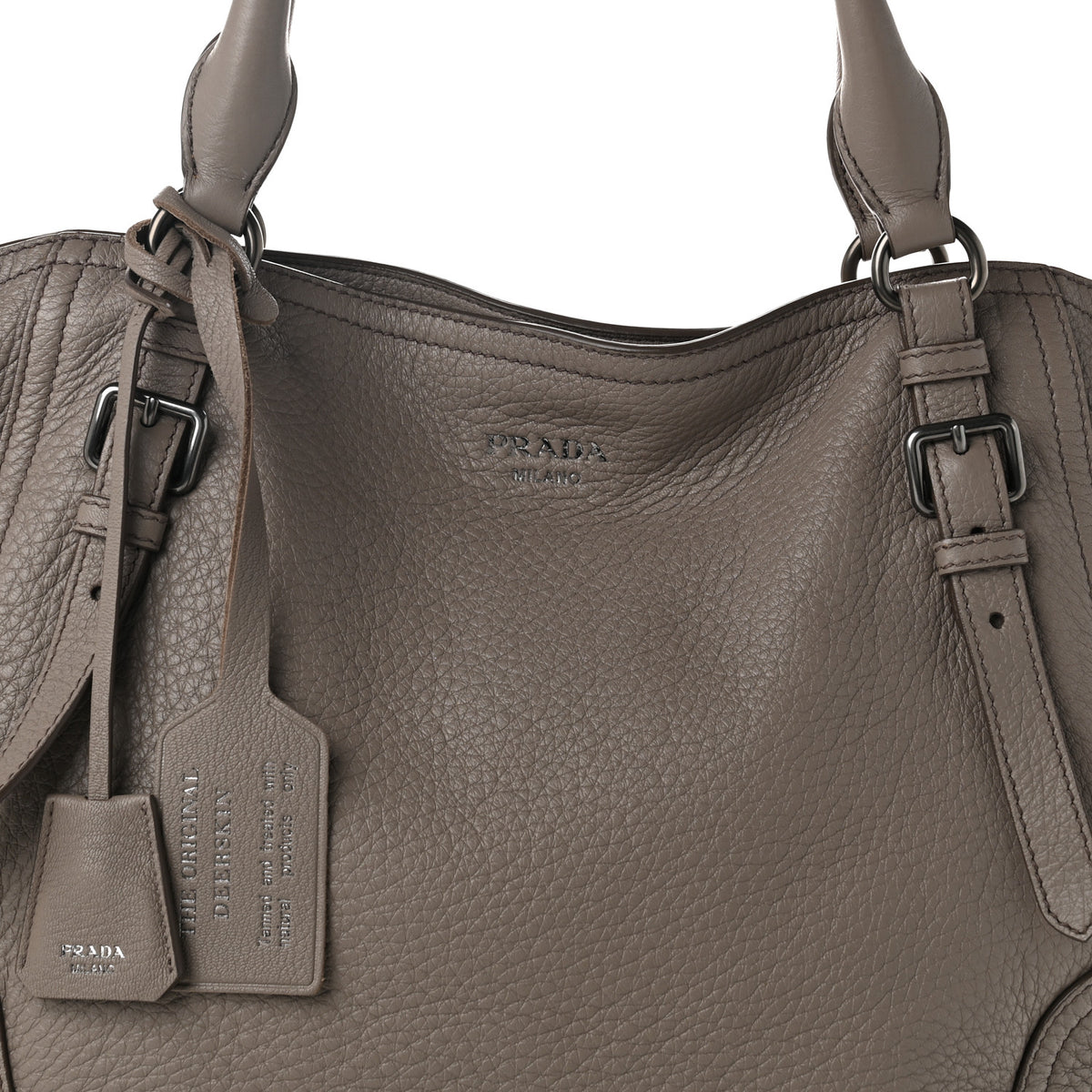 Vitello Daino Large Tote Bag Clay Grey