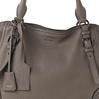 Prada Vitello Daino Large Tote Bag Clay Grey 7 of 9
