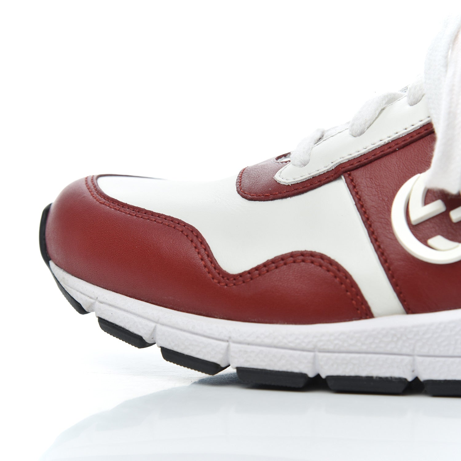 Gucci Calfskin Womens Interlocking G Sneakers 37 White Rosso 15 of 21