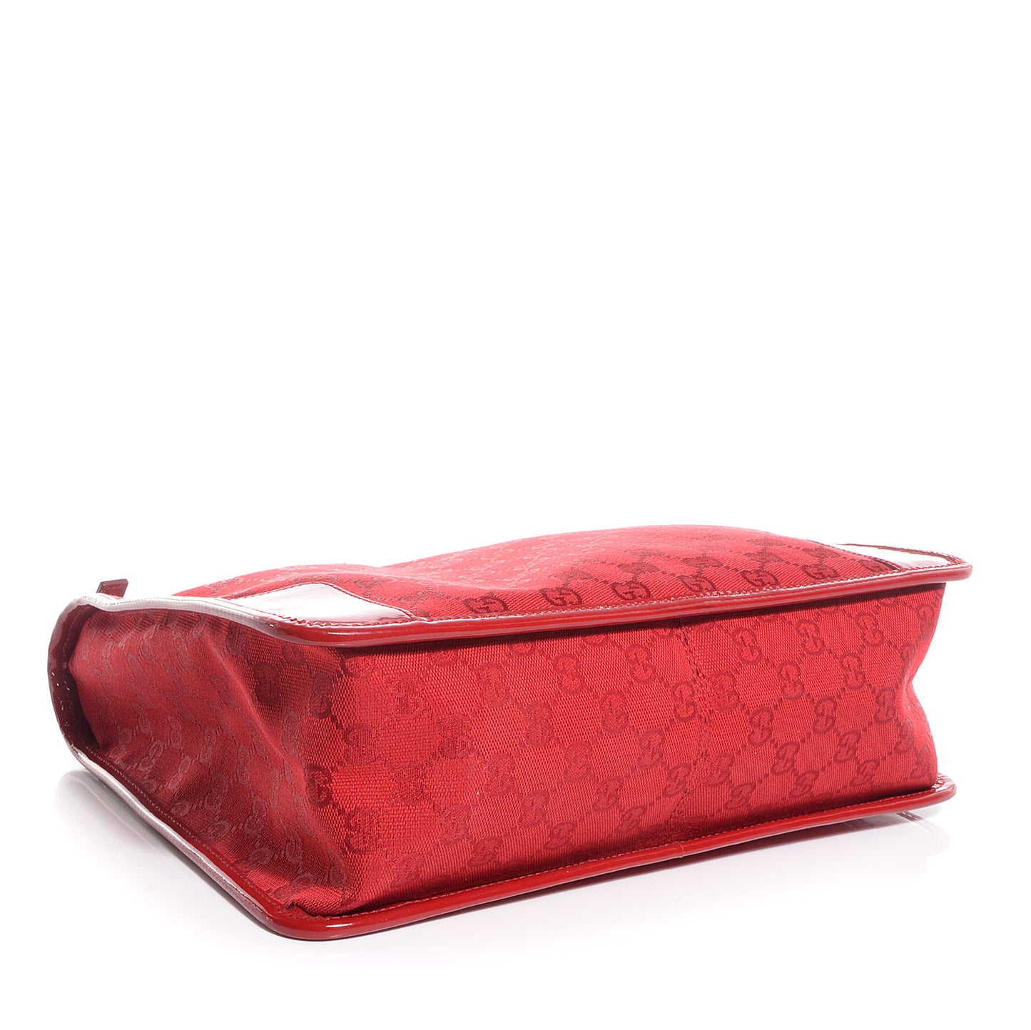 Patent Monogram Top Handle Tote Red