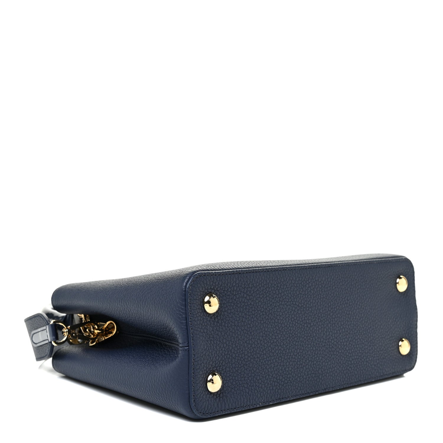 Louis Vuitton Taurillon Flower Chain Capucines MM Navy 4 of 10