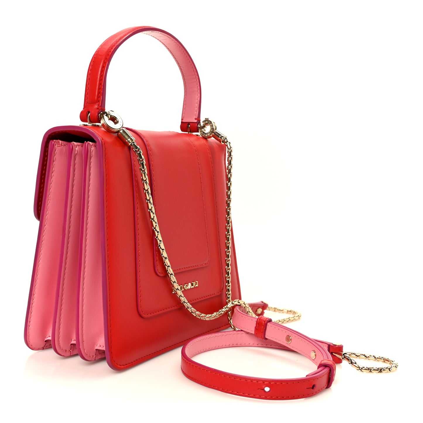 Calfskin Serpenti Forever Top Handle Red