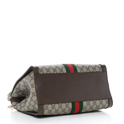 Gucci GG Supreme Monogram Web Medium Ophidia Tote Bag Brown 4 of 5