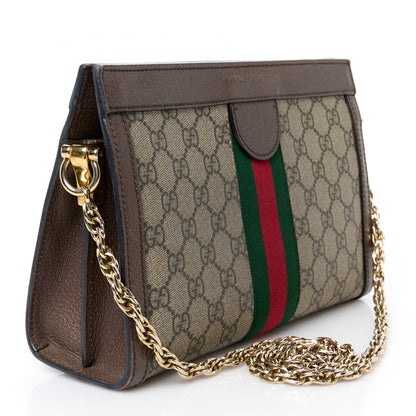 Gucci GG Supreme Monogram Web Small Ophidia Chain Shoulder Bag Brown 3 of 12