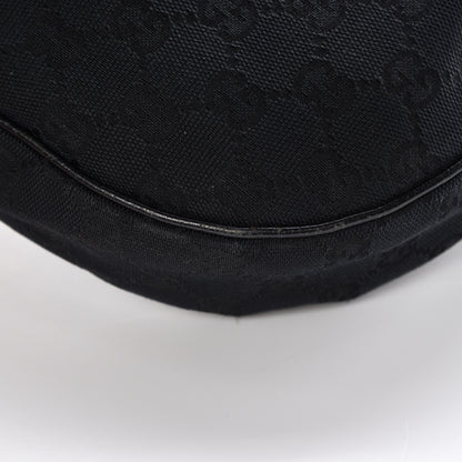 Gucci Monogram Medium Half Moon Hobo Black 10 of 14