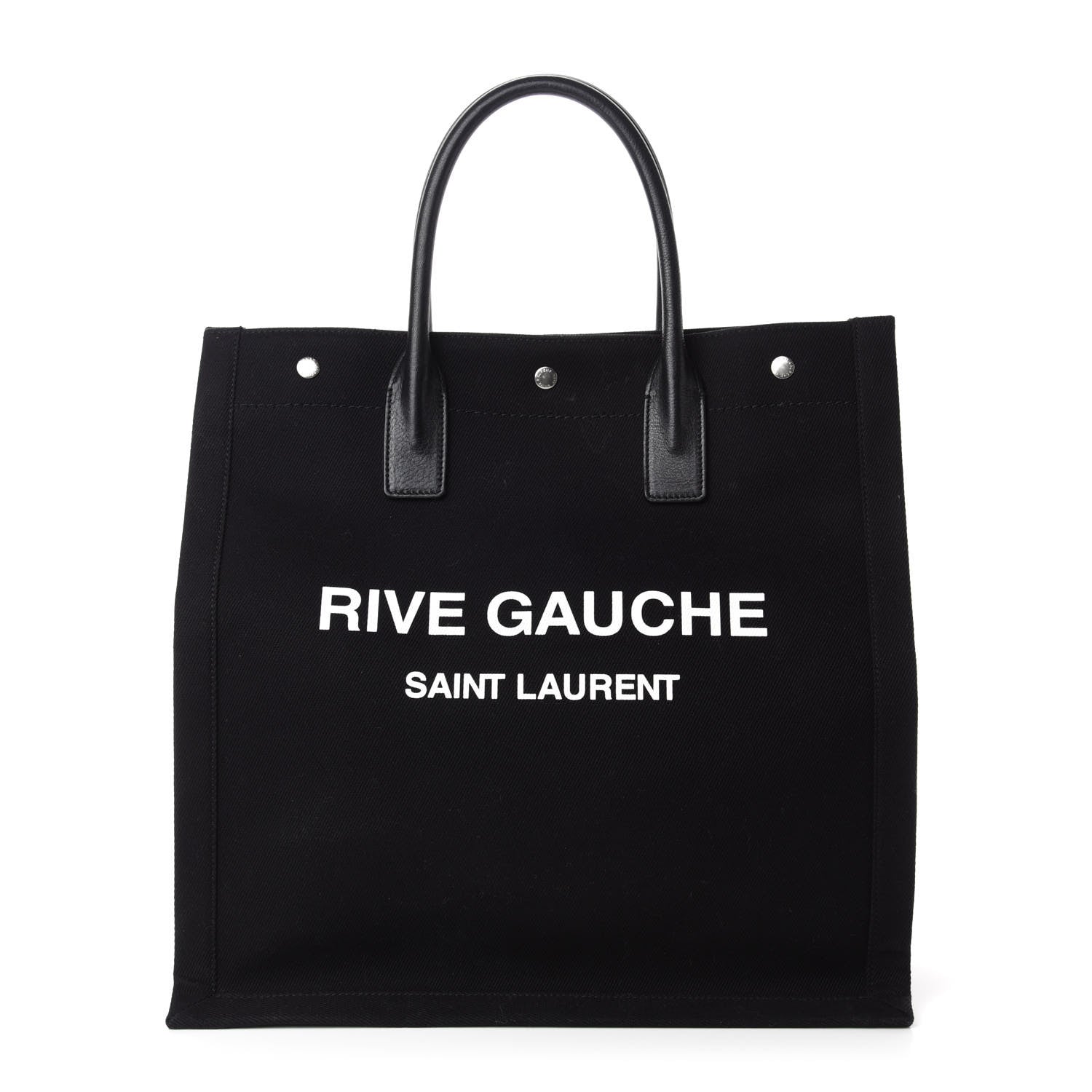 Saint Laurent Linen Calfskin Rive Gauche North South Tote Black 1 of 10
