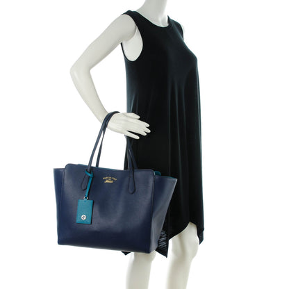 Gucci Dollar Calfskin Medium Swing Tote Marine Deep Cobalt 2 of 7