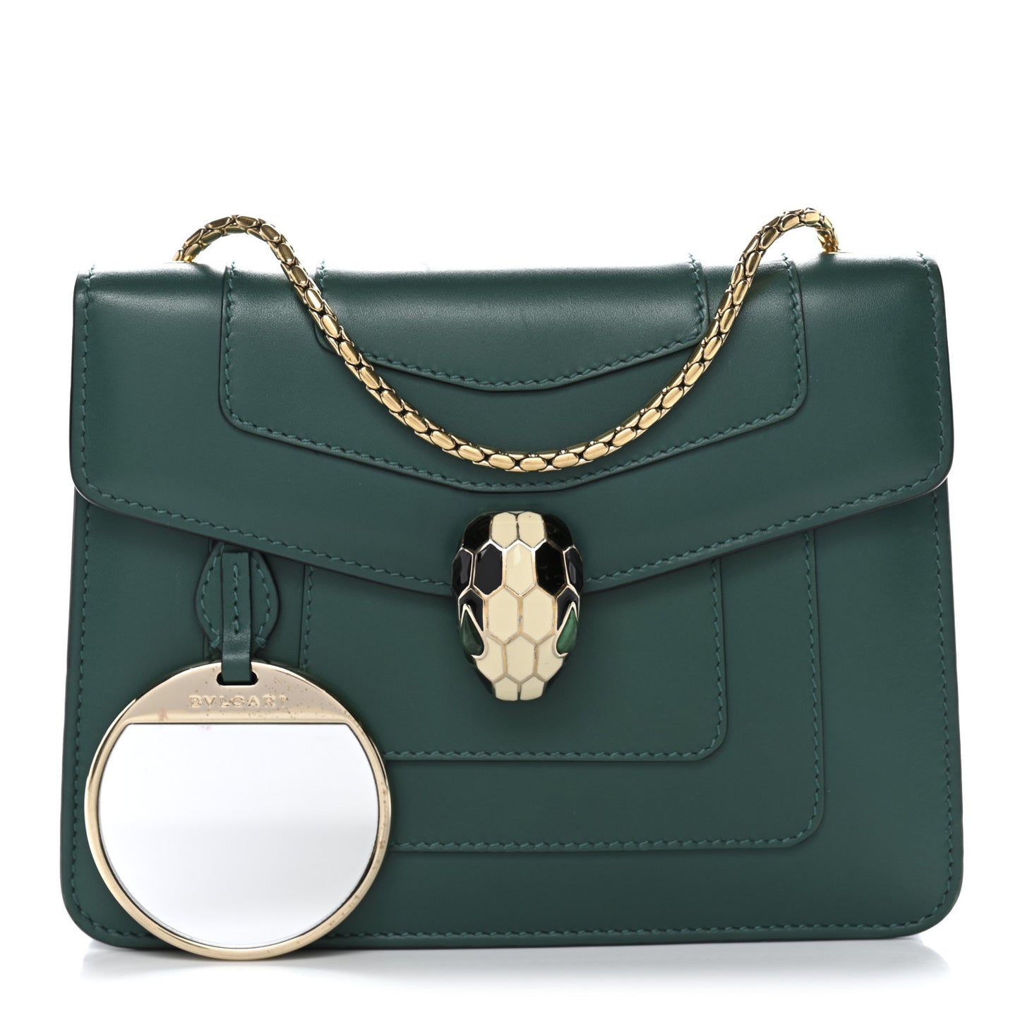 Calfskin Small Serpenti Forever Snake Strap Crossbody Bag Emerald Green