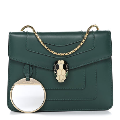 Bulgari Calfskin Small Serpenti Forever Snake Strap Crossbody Bag Emerald Green 2 of 11