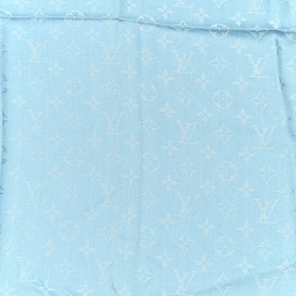 Louis Vuitton Silk Wool Monogram Shine Shawl Light Blue 4 of 4
