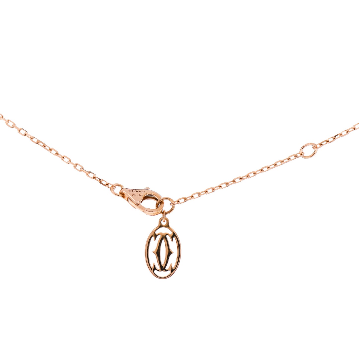 18K Pink Gold Diamond LM D'Amour Pendant Necklace