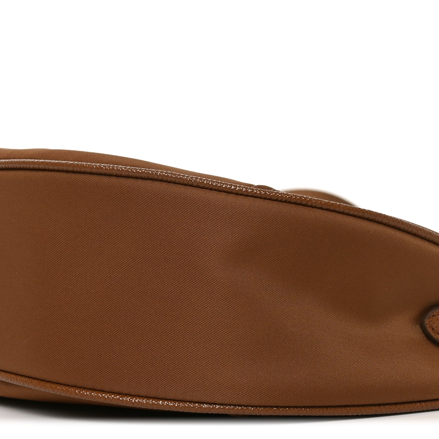 Re-Nylon Saffiano Demi-lune Shoulder Bag Brandy