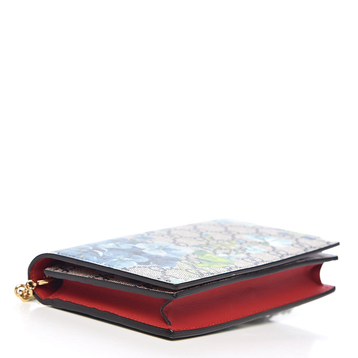 GG Supreme Monogram Blooms Chain Wallet Blue