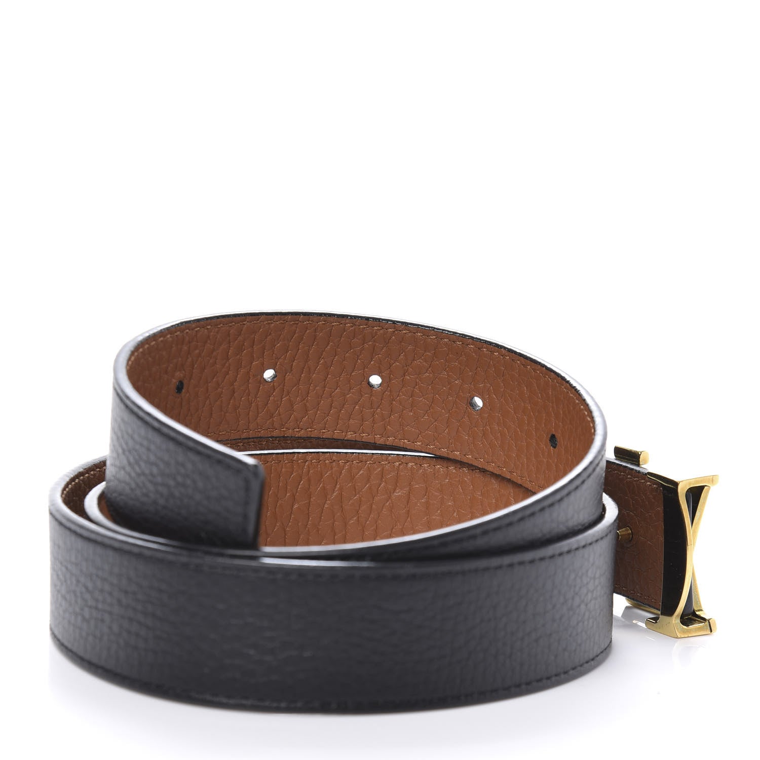Louis Vuitton Taurillon Calfskin 40mm LV Initiales Reversible Belt 80 32 Black 5 of 6