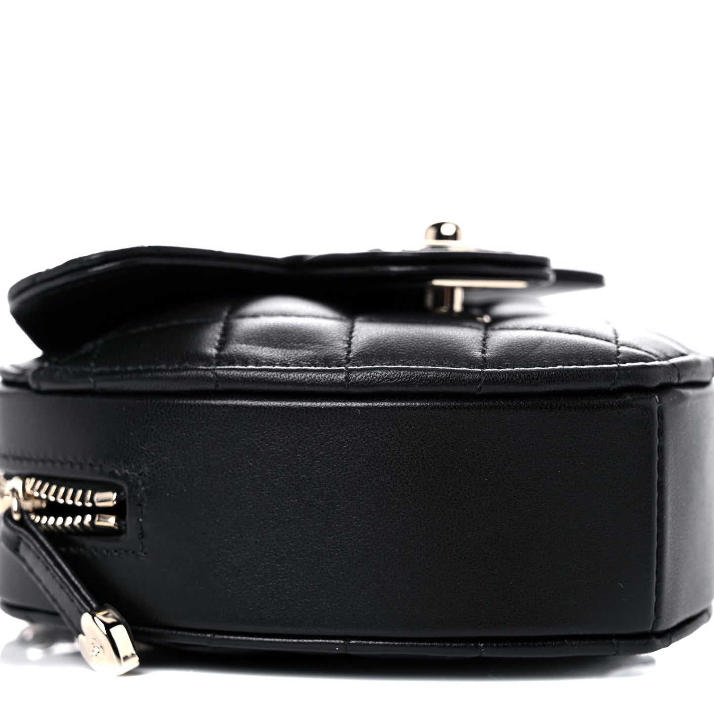 Lambskin Quilted CC In Love Heart Clutch With Chain Black