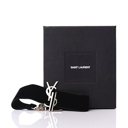 Saint Laurent Velvet Monogram Choker Black 4 of 4