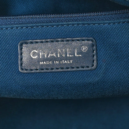 Chanel Caviar Quilted CC Timeless Soft Tote Blue 6 of 9