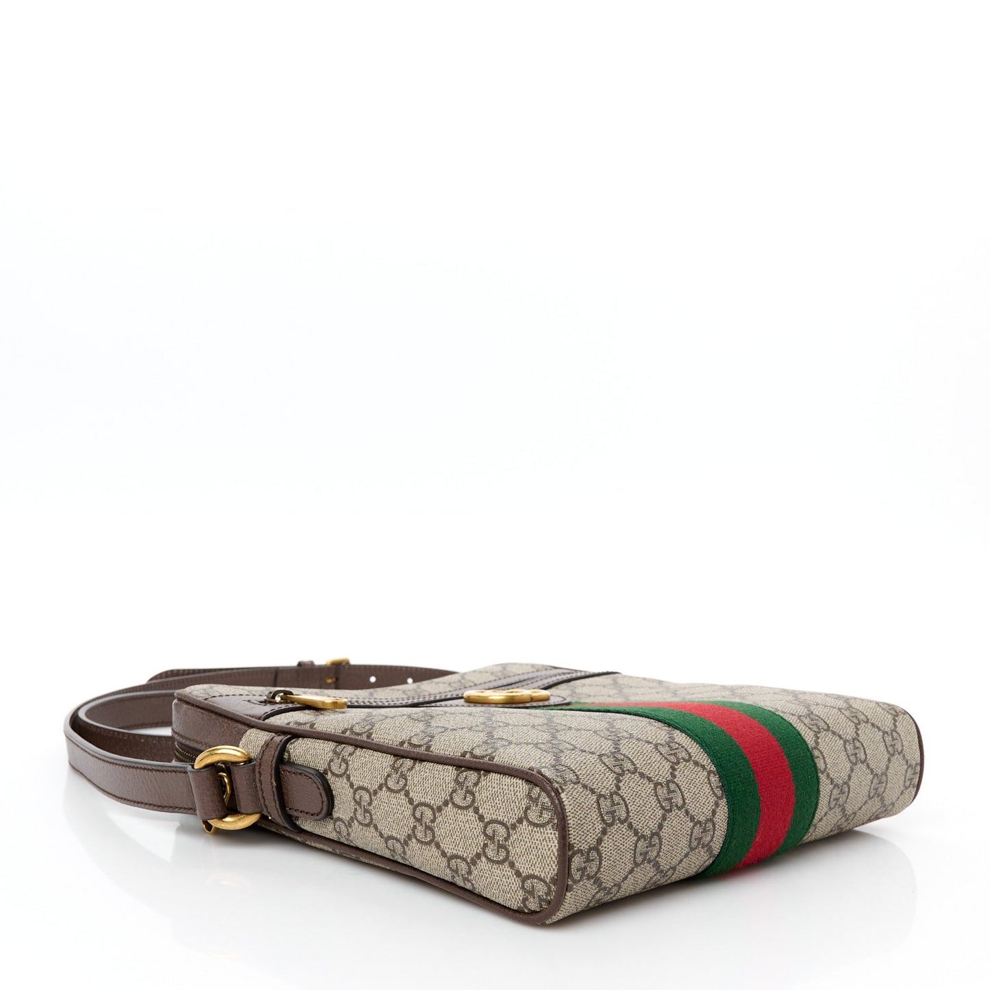 GG Supreme Monogram Web Small Ophidia Messenger Bag Brown