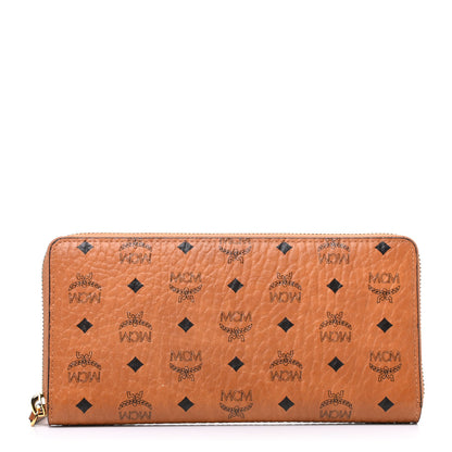 MCM Visetos Large Zip Around Wallet Cognac 1 of 8