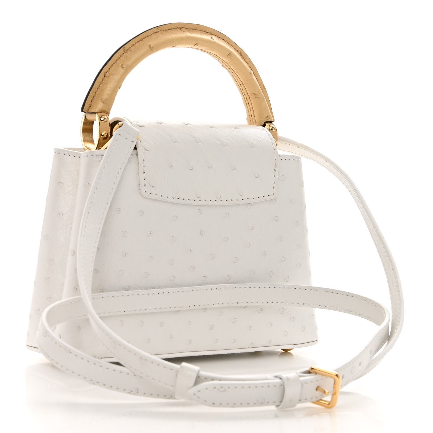 Louis Vuitton Ostrich Capucines Mini White 3 of 10