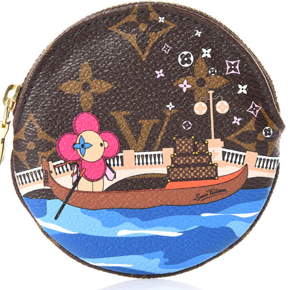 Louis Vuitton Monogram 2019 Christmas Animation Round Coin Purse Blue 8 of 9