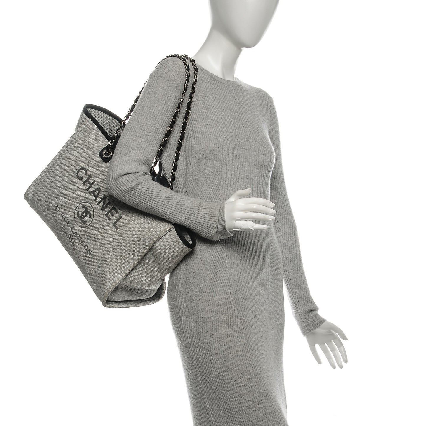 Canvas Large Deauville Tote Grey