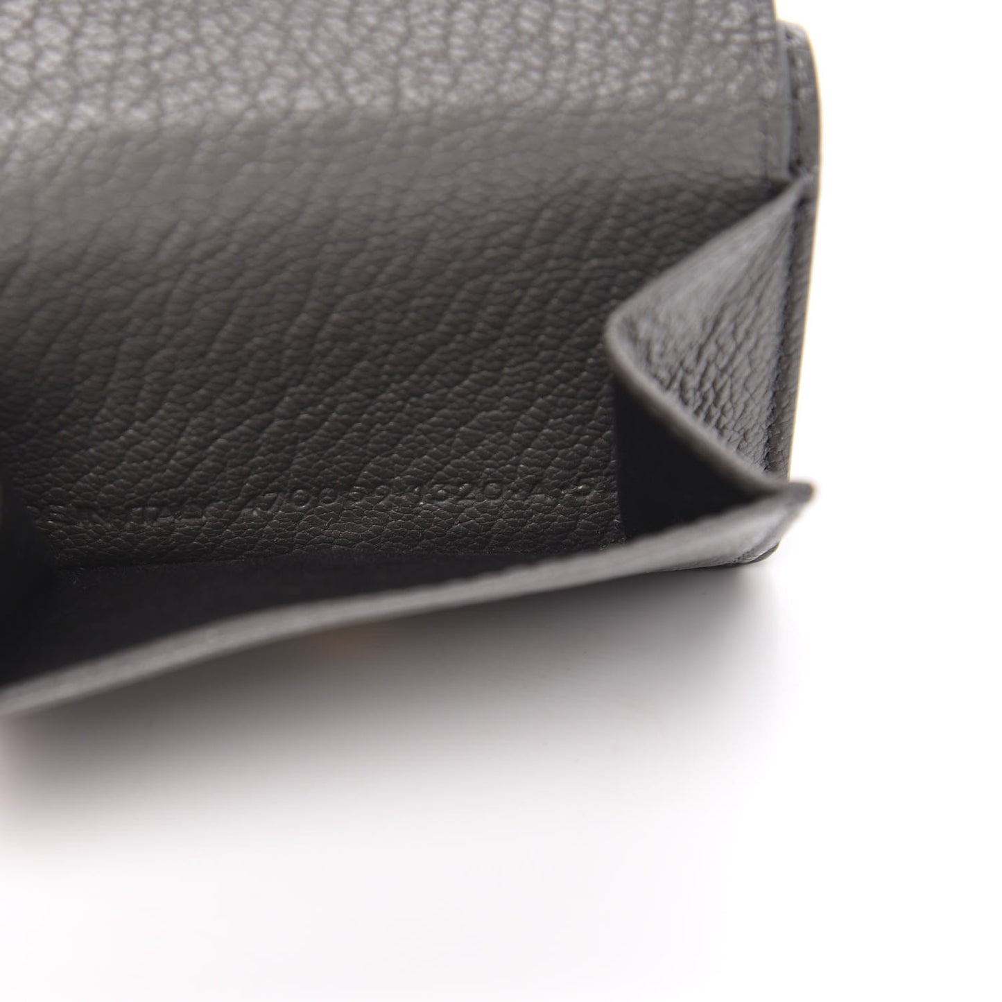 Chevre Gold Hardware Metallic Edge Card Case Gris Acier