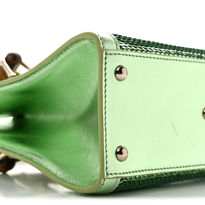 Gucci Metallic Calfskin Sequin Mini Diana Tote Bag Green 9 of 12