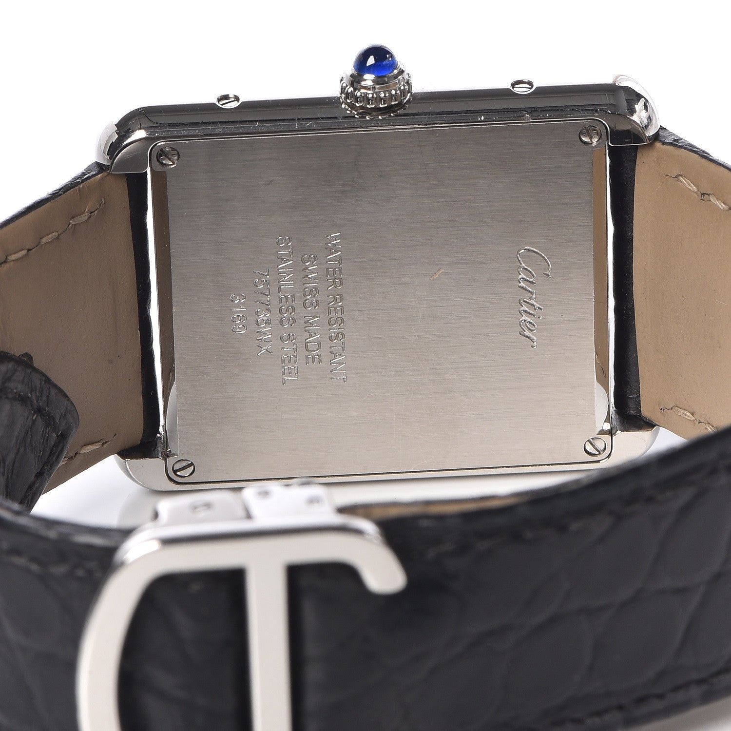 Cartier Stainless Steel Alligator 27mm Tank Solo Quartz Watch 5 of 8