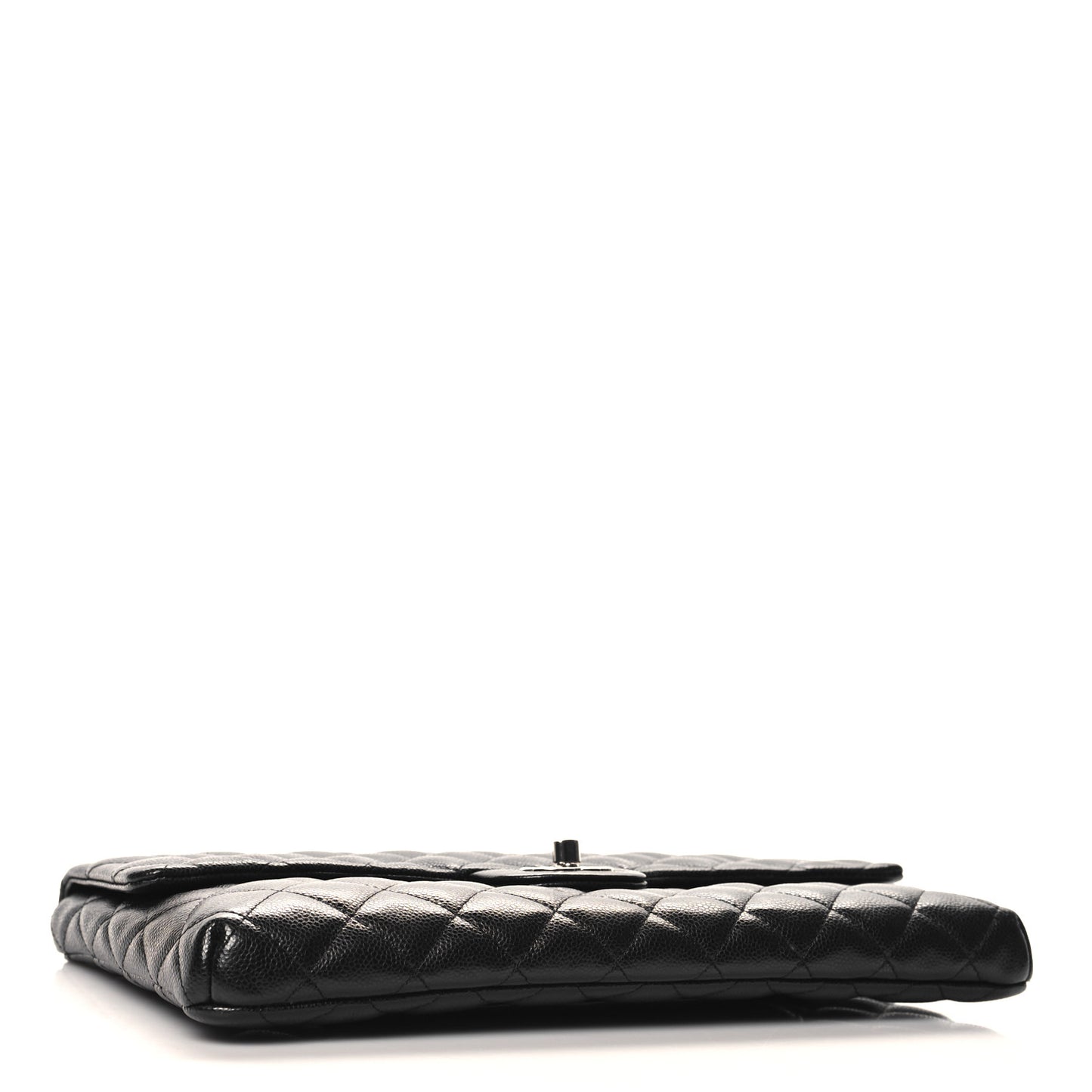 Caviar Quilted Flap Clutch Black
