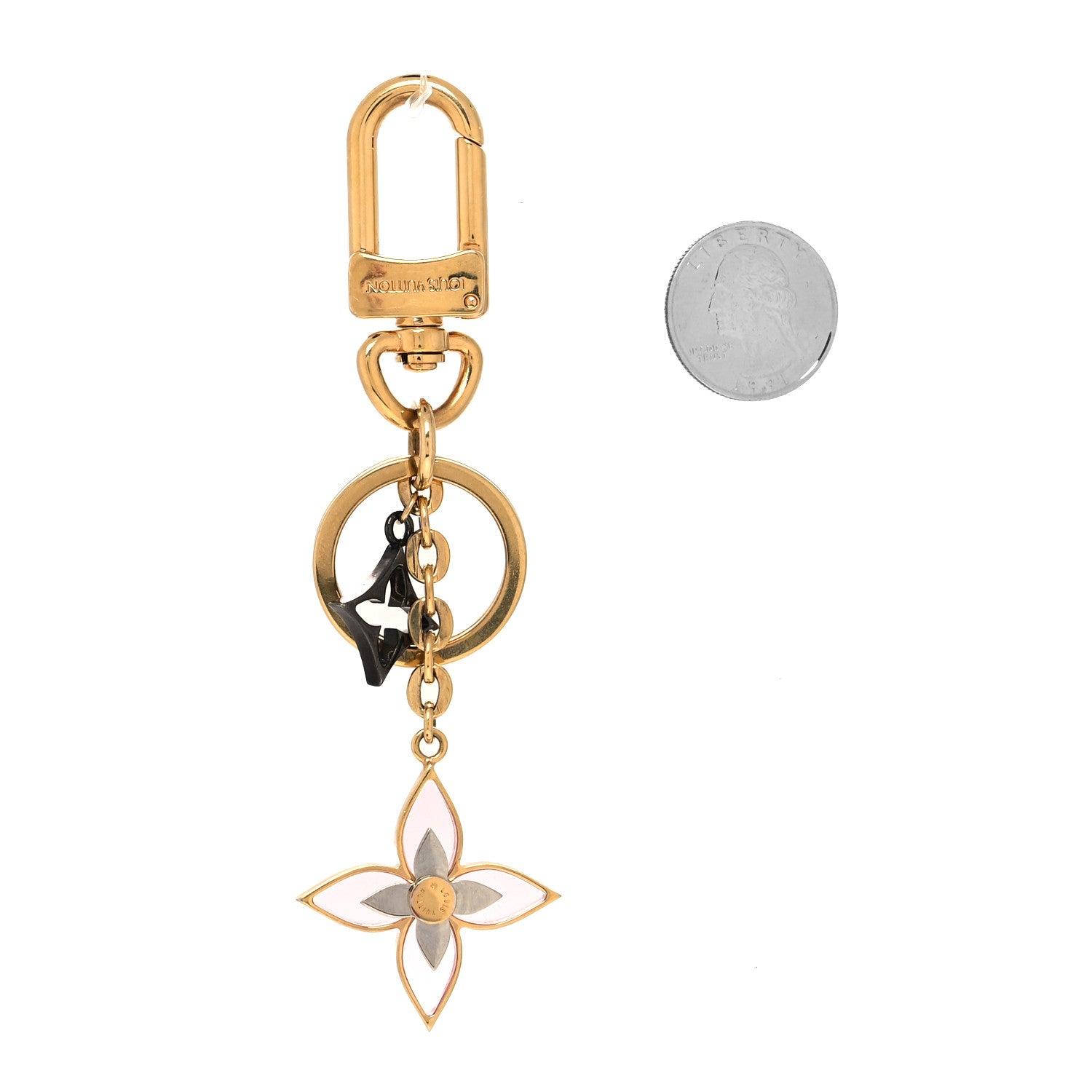 Louis Vuitton Monogram Blooming Flowers BB Bag Charm Key Holder Dore 2 of 4