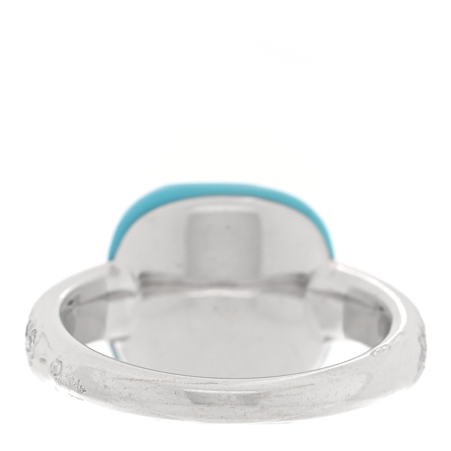 Pomellato 18K White Gold Diamond Turquoise Capri Ring 52 6 3 of 4