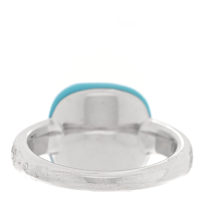 Pomellato 18K White Gold Diamond Turquoise Capri Ring 52 6 3 of 4