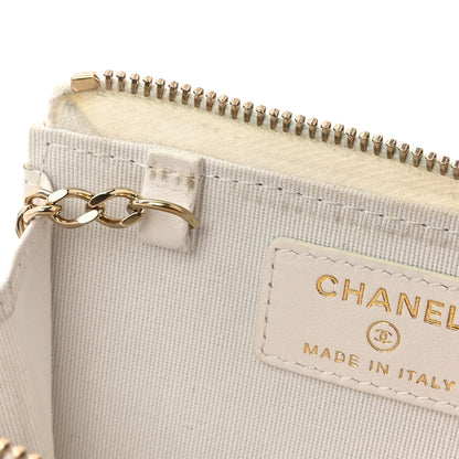 Chanel Caviar Quilted Zipped Key Holder Case White 8 of 9