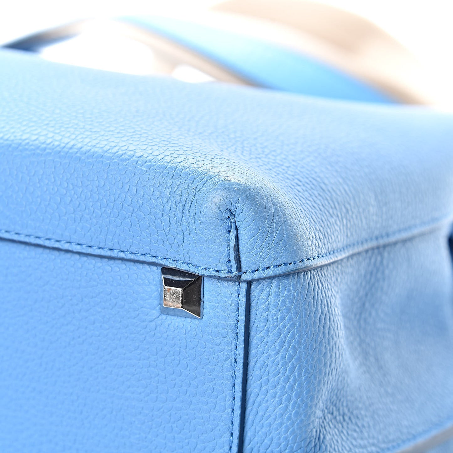 Grained Calfskin Medium Milla Tote Tile Blue