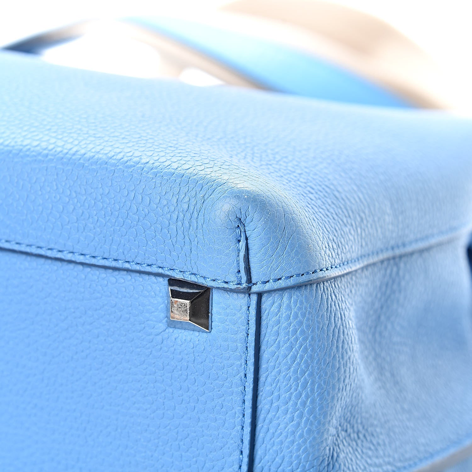 MCM Grained Calfskin Medium Milla Tote Tile Blue 11 of 15