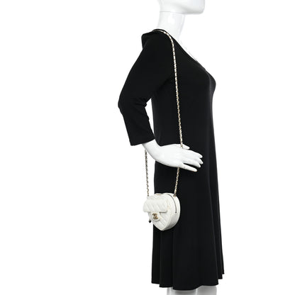 Chanel Lambskin Quilted CC In Love Heart Clutch With Chain White 2 of 13