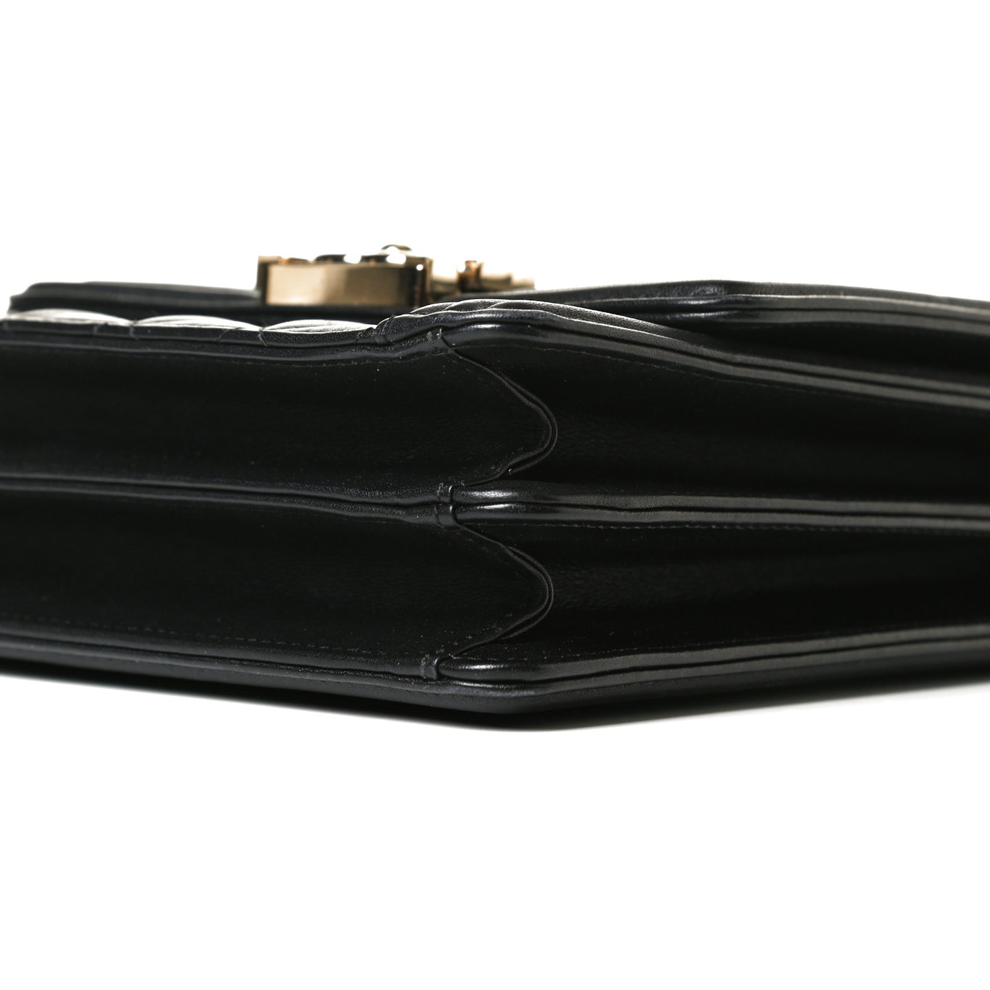 Calfskin Quilted North South Boy Flap Black