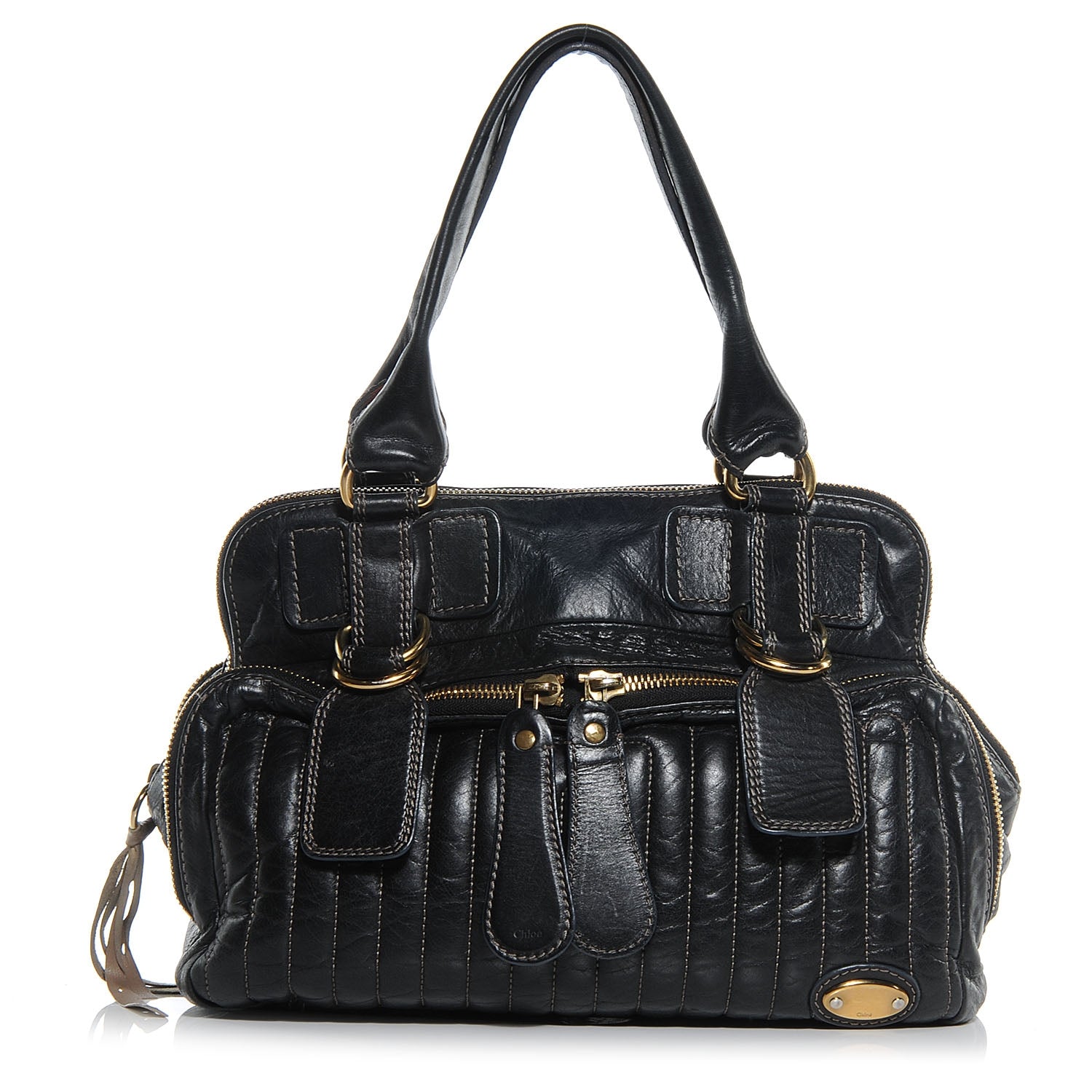 Chloe Leather Quilted Large Bay Tote Black 1 of 7