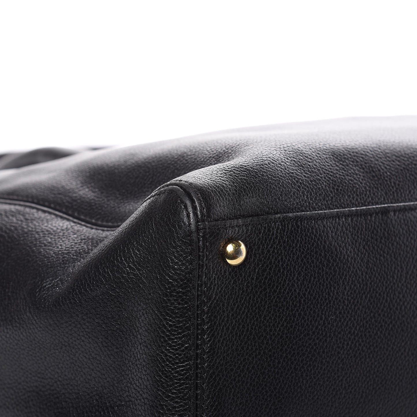 Calfskin Cerf Executive Shopper Tote Black