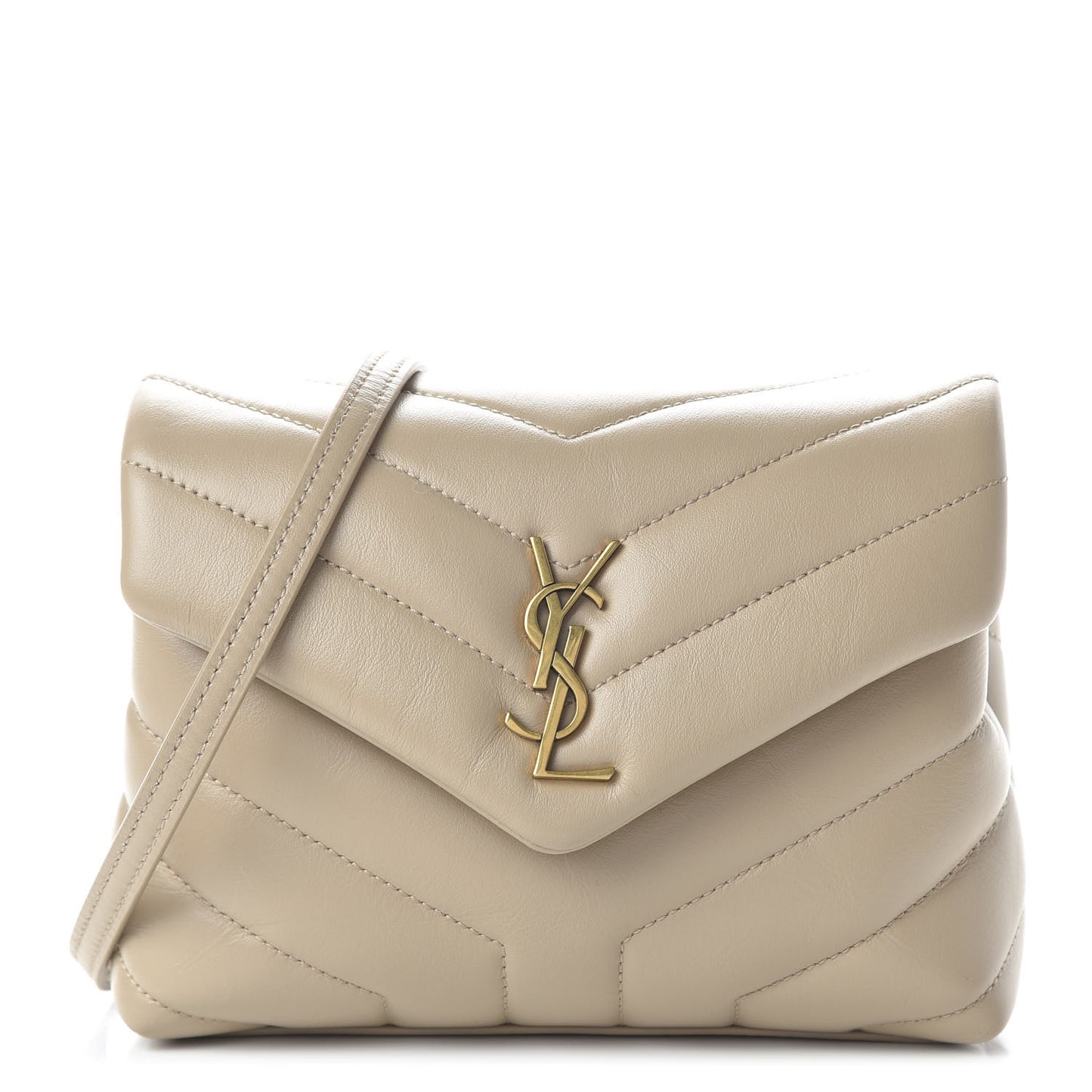 Calfskin Y Quilted Monogram Toy Loulou Crossbody Bag Dark Beige