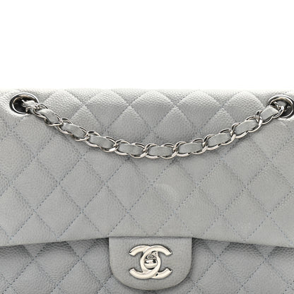Chanel Iridescent Caviar Quilted Medium Double Flap Grey 8 of 14