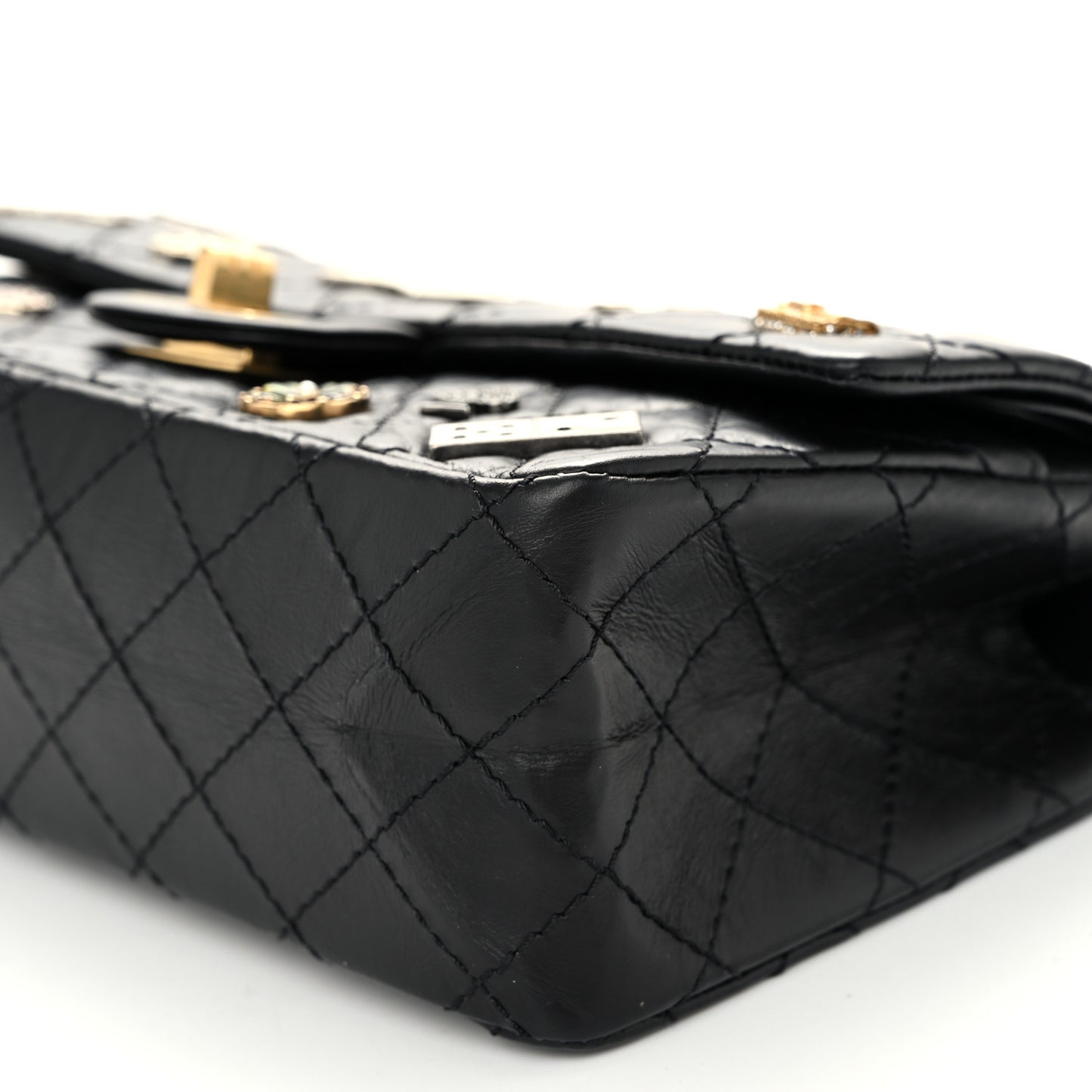 Aged Calfskin Quilted Casino 2.55 Reissue 225 Flap Black